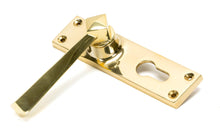 Load image into Gallery viewer, 45761 Polished Brass Straight Lever Euro Lock Set
