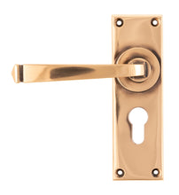 Load image into Gallery viewer, 45790 Polished Bronze Avon Lever Euro Lock Set
