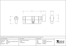 Load image into Gallery viewer, 45855 Aged Brass 35T/45 5pin Euro Cylinder/Thumbturn
