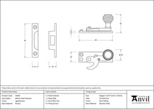 Load image into Gallery viewer, 45939 Aged Bronze Beehive Sash Hook Fastener
