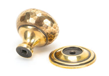 Load image into Gallery viewer, 46021 Aged Brass Hammered Mushroom Cabinet Knob 32mm
