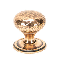 Load image into Gallery viewer, 46030 Polished Bronze Hammered Mushroom Cabinet Knob 38mm
