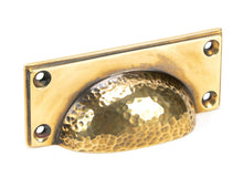 Load image into Gallery viewer, 46036 Aged Brass Hammered Art Deco Drawer Pull
