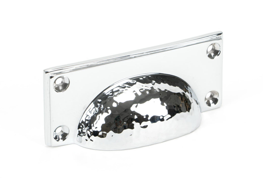 46038 Polished Chrome Hammered Art Deco Drawer Pull