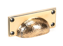 Load image into Gallery viewer, 46040 Polished Bronze Hammered Art Deco Drawer Pull
