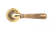 Load image into Gallery viewer, 46069 Aged Brass Hammered Newbury Lever on Rose Set (Plain)
