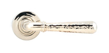 Load image into Gallery viewer, 46077 Pol. Nickel Hammered Newbury Lever on Rose Set (Plain)
