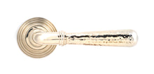Load image into Gallery viewer, 46079 Pol. Nickel Hammered Newbury Lever on Rose Set (Beehive)
