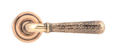 Load image into Gallery viewer, 46086 Pol. Bronze Hammered Newbury Lever on Rose Set (Art Deco)
