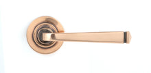 Load image into Gallery viewer, 46093 Polished Bronze Avon Round Lever on Rose Set (Plain)
