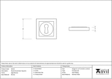 Load image into Gallery viewer, 46116 Aged Bronze Round Escutcheon (Square)
