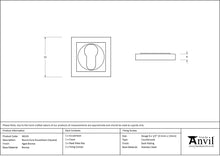 Load image into Gallery viewer, 46124 Aged Bronze Round Euro Escutcheon (Square)
