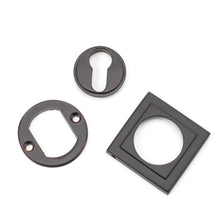 Load image into Gallery viewer, 46124 Aged Bronze Round Euro Escutcheon (Square)
