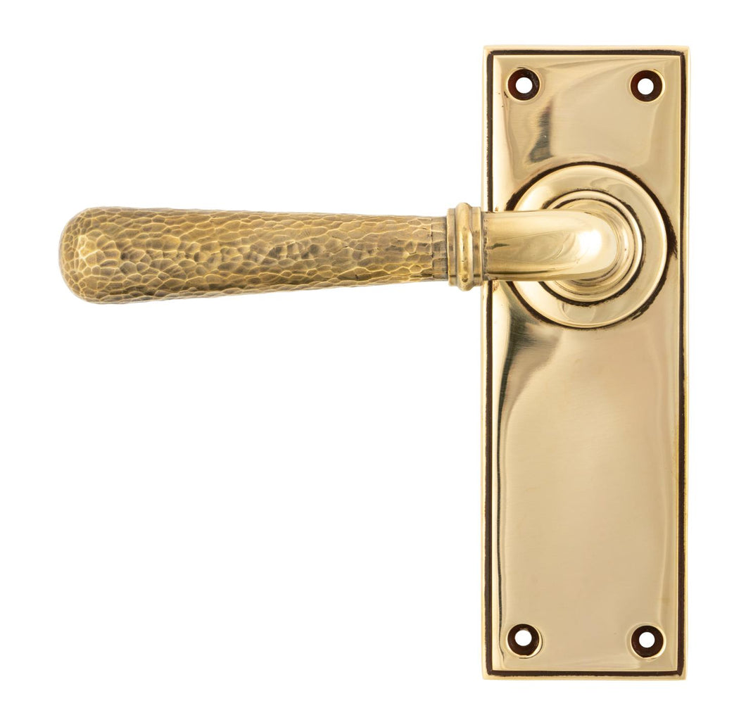 46210 Aged Brass Hammered Newbury Lever Latch Set