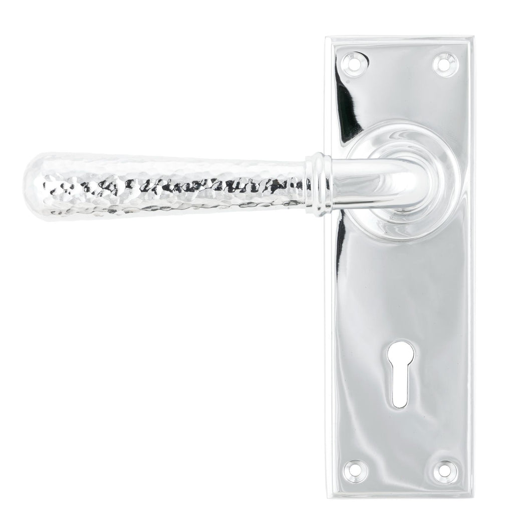 46213 Polished Chrome Hammered Newbury Lever Lock Set