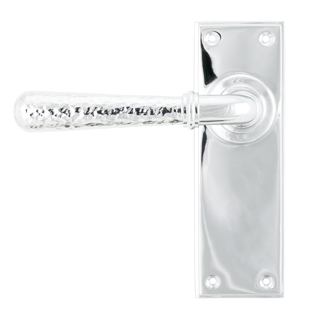 46214 Polished Chrome Hammered Newbury Lever Latch Set