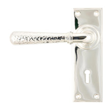 Load image into Gallery viewer, 46217 Polished Nickel Hammered Newbury Lever Lock Set

