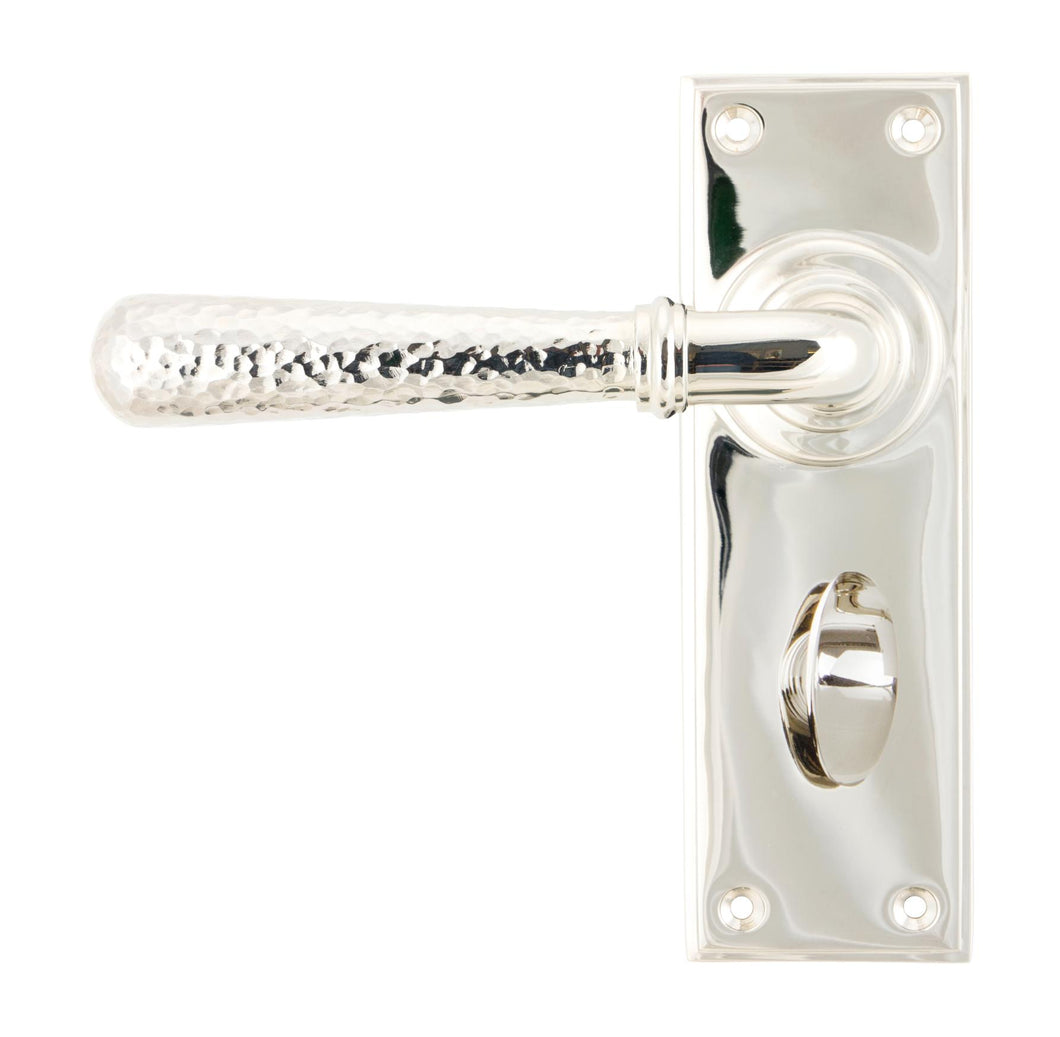 46219 Polished Nickel Hammered Newbury Lever Bathroom Set