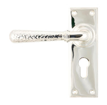 Load image into Gallery viewer, 46220 Polished Nickel Hammered Newbury Lever Euro Lock Set
