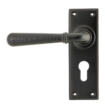Load image into Gallery viewer, 46224 Aged Bronze Hammered Newbury Lever Euro Lock Set
