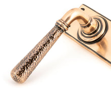 Load image into Gallery viewer, 46228 Polished Bronze Hammered Newbury Lever Euro Lock Set
