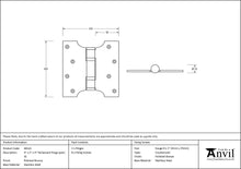 Load image into Gallery viewer, 46522 Polished Bronze 4&quot; x 2&quot; x 4&quot;  Parliament Hinge (pair) ss
