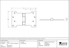 Load image into Gallery viewer, 46524 Polished Bronze 4&quot; x 4&quot; x 6&quot;  Parliament Hinge (pair) ss
