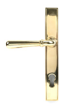Load image into Gallery viewer, 46529 Polished Brass Newbury Slimline Lever Espag. Lock Set
