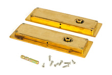 Load image into Gallery viewer, 47163 Polished Brass 175mm Plain Rectangular Pull - Privacy Set
