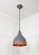 Load image into Gallery viewer, 49500BL Hammered Copper Brindley Pendant in Bluff

