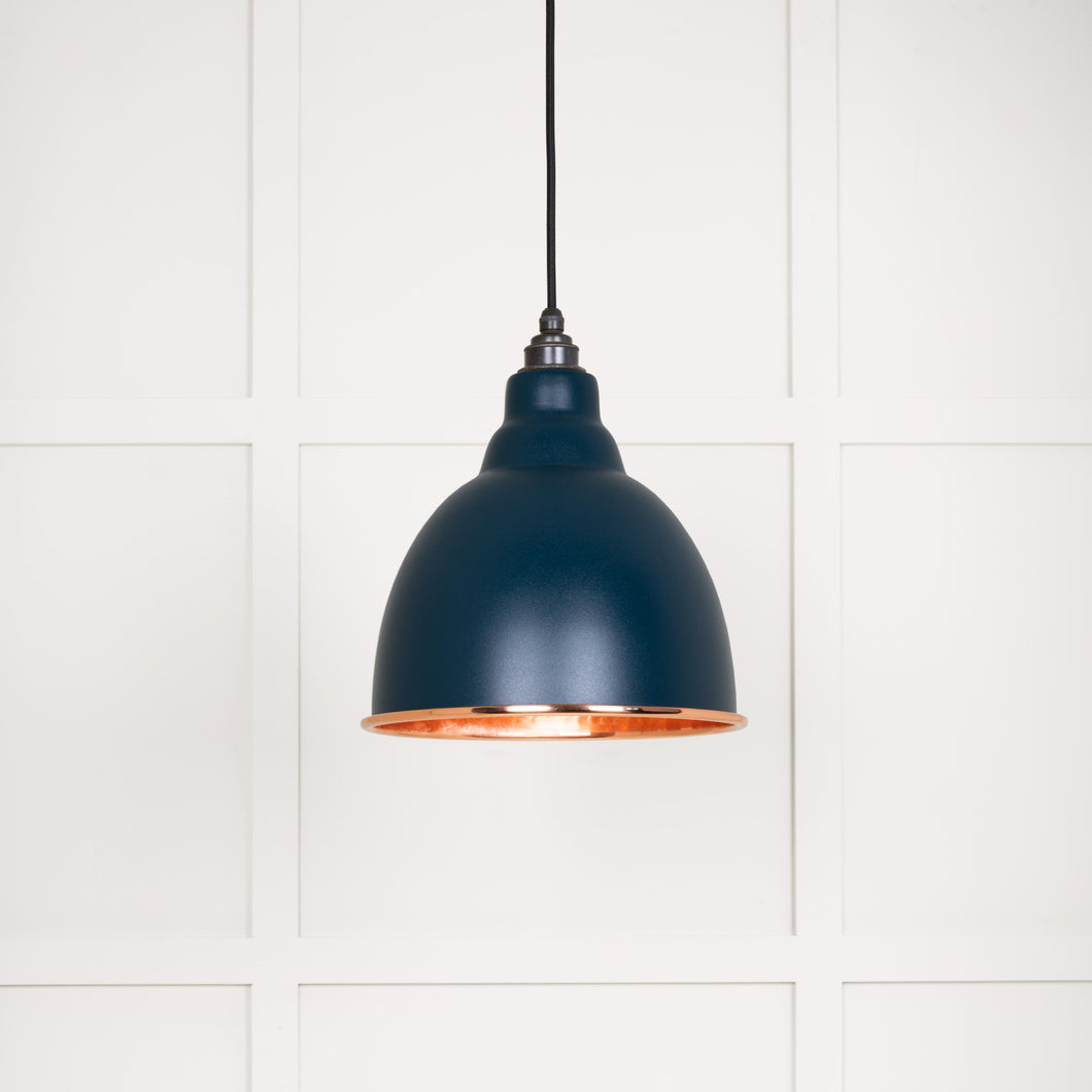 49500DU Hammered Copper Brindley Pendant in Dusk