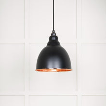 Load image into Gallery viewer, 49500EB Hammered Copper Brindley Pendant in Elan Black
