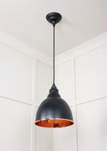 Load image into Gallery viewer, 49500EB Hammered Copper Brindley Pendant in Elan Black
