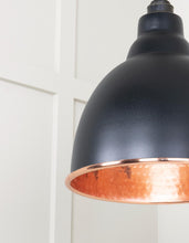 Load image into Gallery viewer, 49500EB Hammered Copper Brindley Pendant in Elan Black
