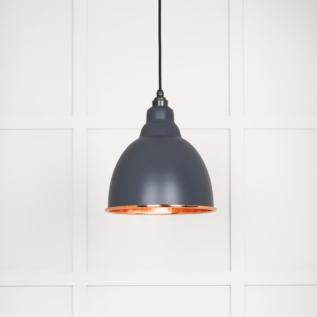 49500SL Hammered Copper Brindley Pendant in Slate