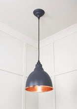 Load image into Gallery viewer, 49500SL Hammered Copper Brindley Pendant in Slate
