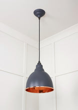 Load image into Gallery viewer, 49500SL Hammered Copper Brindley Pendant in Slate
