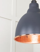 Load image into Gallery viewer, 49500SL Hammered Copper Brindley Pendant in Slate
