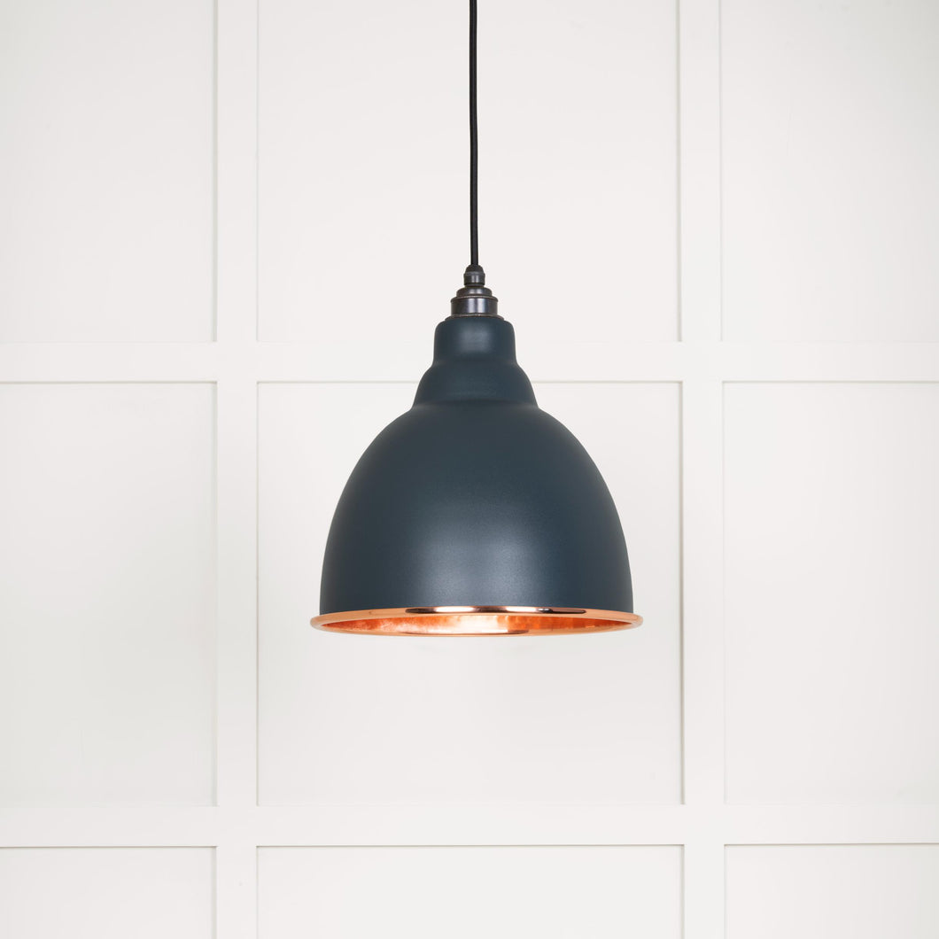 49500SO Hammered Copper Brindley Pendant in Soot