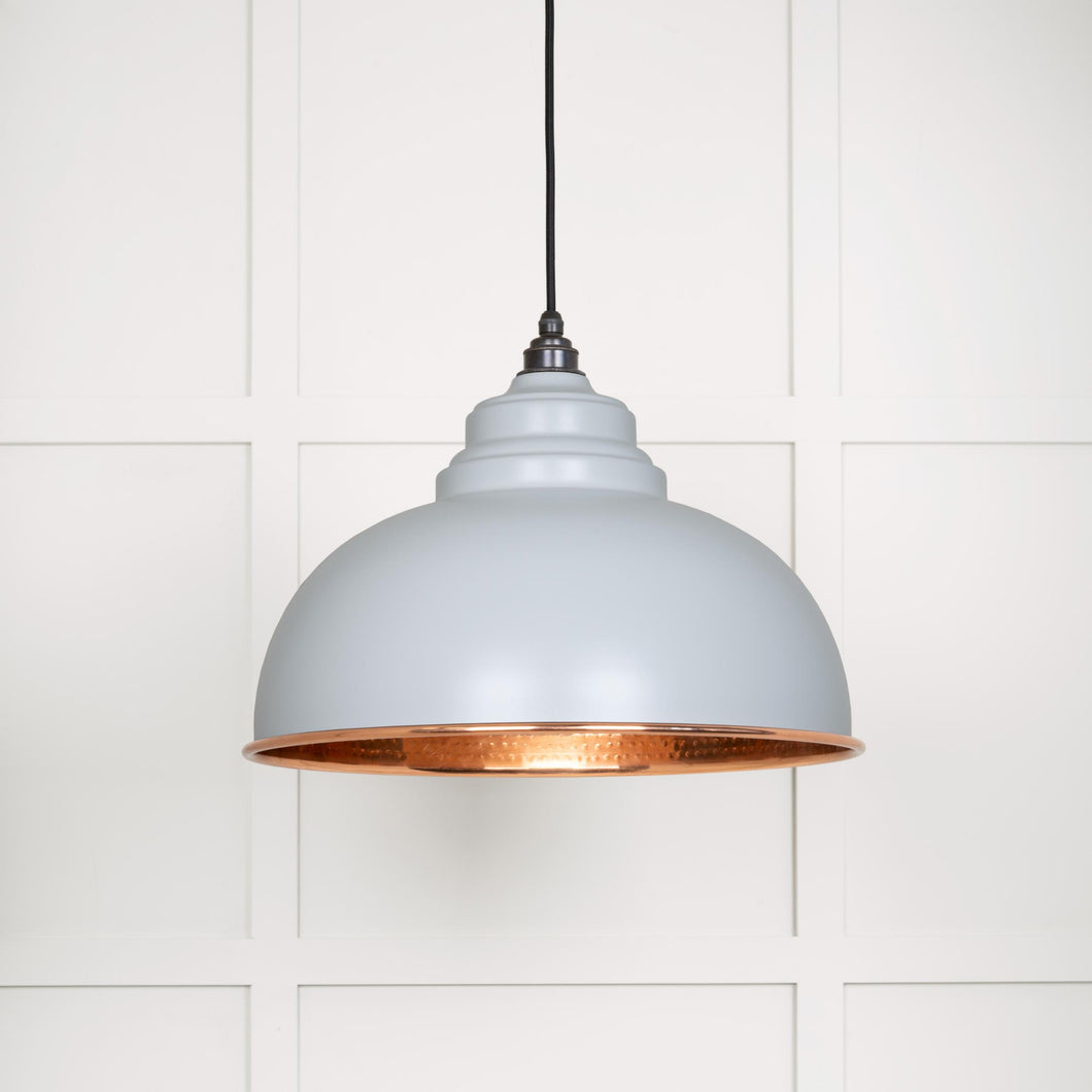 49501BI Hammered Copper Harborne Pendant in Birch