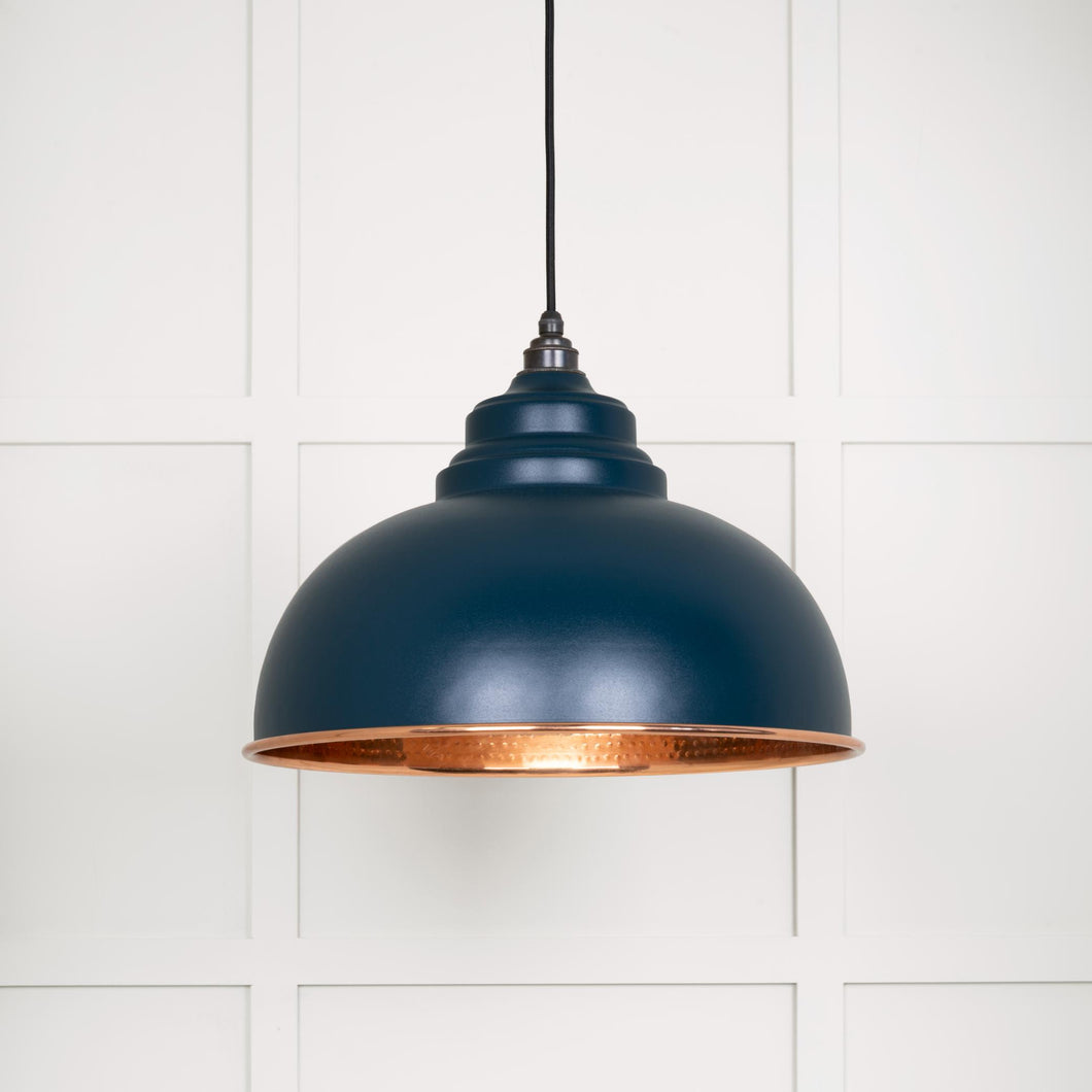49501DU Hammered Copper Harborne Pendant in Dusk