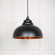 Load image into Gallery viewer, 49501EB Hammered Copper Harborne Pendant in Elan Black
