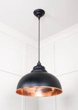 Load image into Gallery viewer, 49501EB Hammered Copper Harborne Pendant in Elan Black

