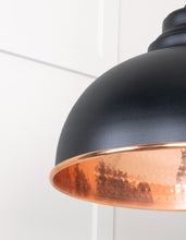 Load image into Gallery viewer, 49501EB Hammered Copper Harborne Pendant in Elan Black
