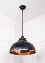 Load image into Gallery viewer, 49501SEB Smooth Copper Harborne Pendant in Elan Black
