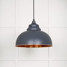 Load image into Gallery viewer, 49501SL Hammered Copper Harborne Pendant in Slate
