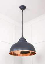 Load image into Gallery viewer, 49501SL Hammered Copper Harborne Pendant in Slate
