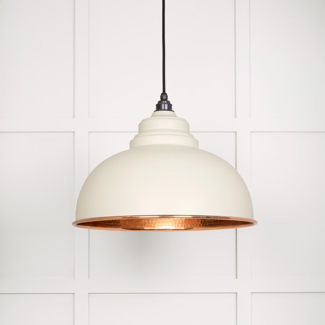 49501TE Hammered Copper Harborne Pendant in Teasel