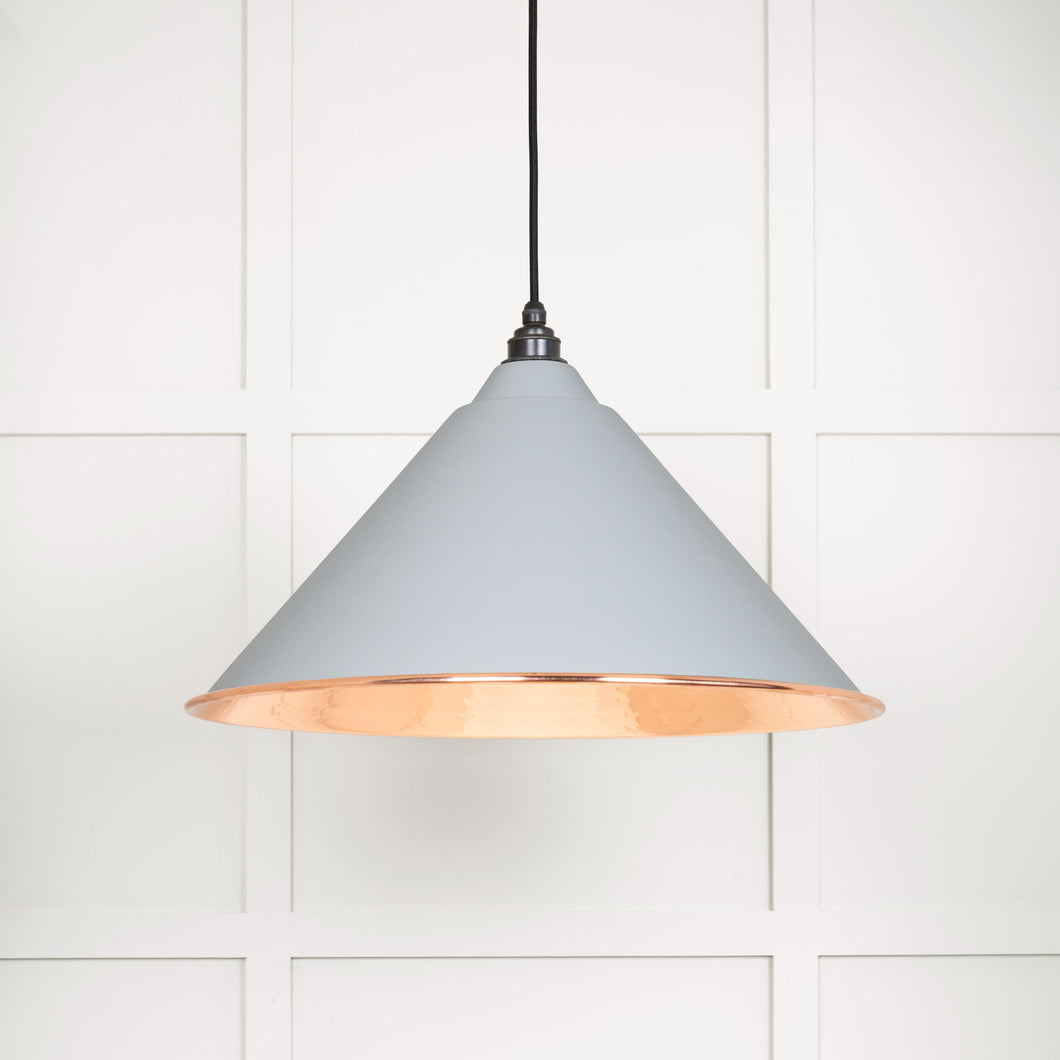 49503BI Hammered Copper Hockley Pendant in Birch