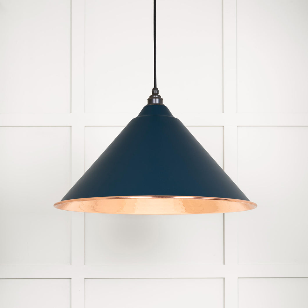 49503DU Hammered Copper Hockley Pendant in Dusk